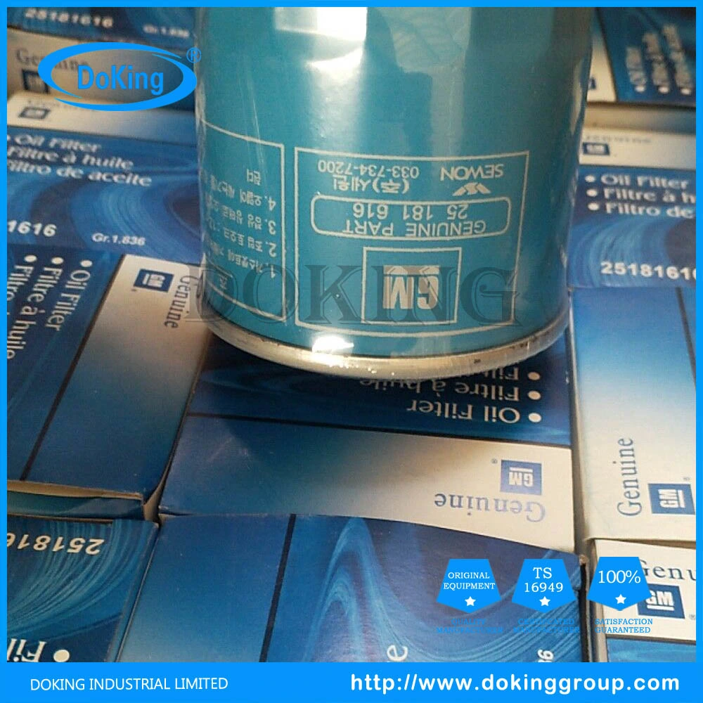 Filter Supplier Oil Filter 25181616 for GM